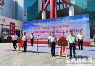 渭滨区抖音电商直播基地党支部、联合工会揭牌