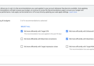 Google广告平台:建议和优化得分- 自动采纳建议