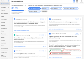Google广告平台:建议和优化得分- 展示广告系列现被纳入优化得分适用范围