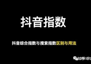 白杨SEO：巨量算数上的抖音指数与百度指数有什么区别？抖 ...