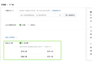 微信广告定向投放中自定义人群的设置有哪些？应该如何添加定向？