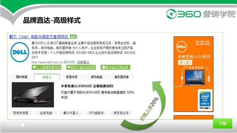 360搜索广告-品牌直达广告彰显强势品牌形象 360搜索广告-品牌直达广告彰显强势品牌形象