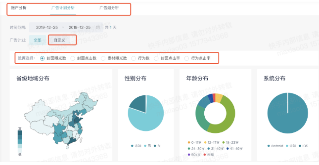 快手广告平台:效果广告监控广告数据查看报表 快手广告平台:效果广告监控广告数据查看报表