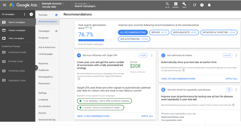 Google广告平台:建议和优化得分- 使用优化得分充分挖掘帐号潜力 Google广告平台:建议和优化得分- 使用优化得分充分挖掘帐号潜力