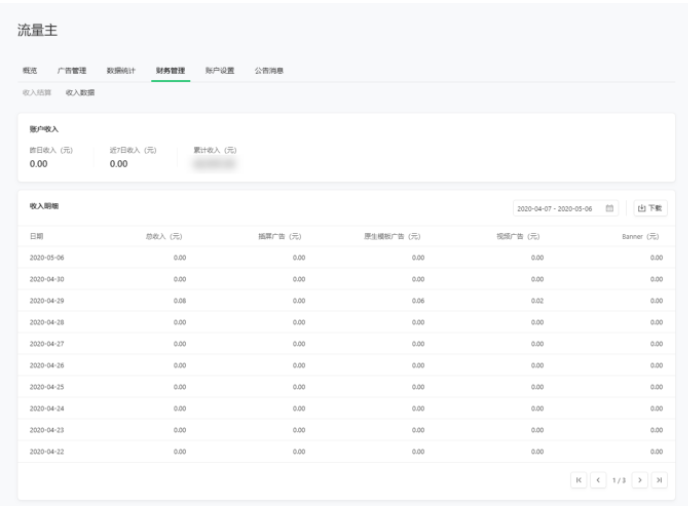微信推广:小程序流量主数据统计 微信推广:小程序流量主数据统计