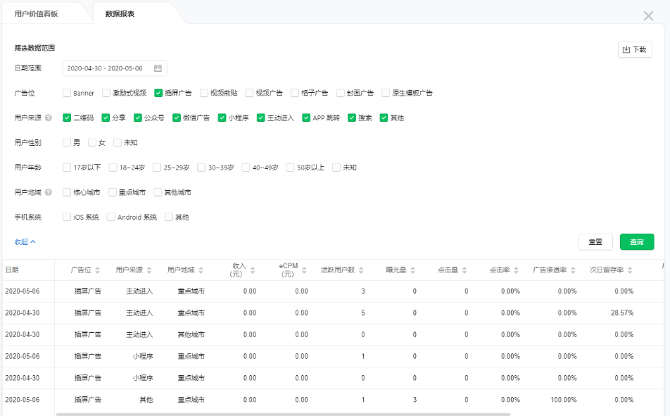小游戏流量主数据统计 | 腾讯广告账户 小游戏流量主数据统计 | 腾讯广告账户
