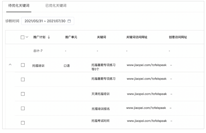 百度关键词广告​：优化中心「提升落地页相关性」建议升级为「提升关键词质量度」建议--全流量上线