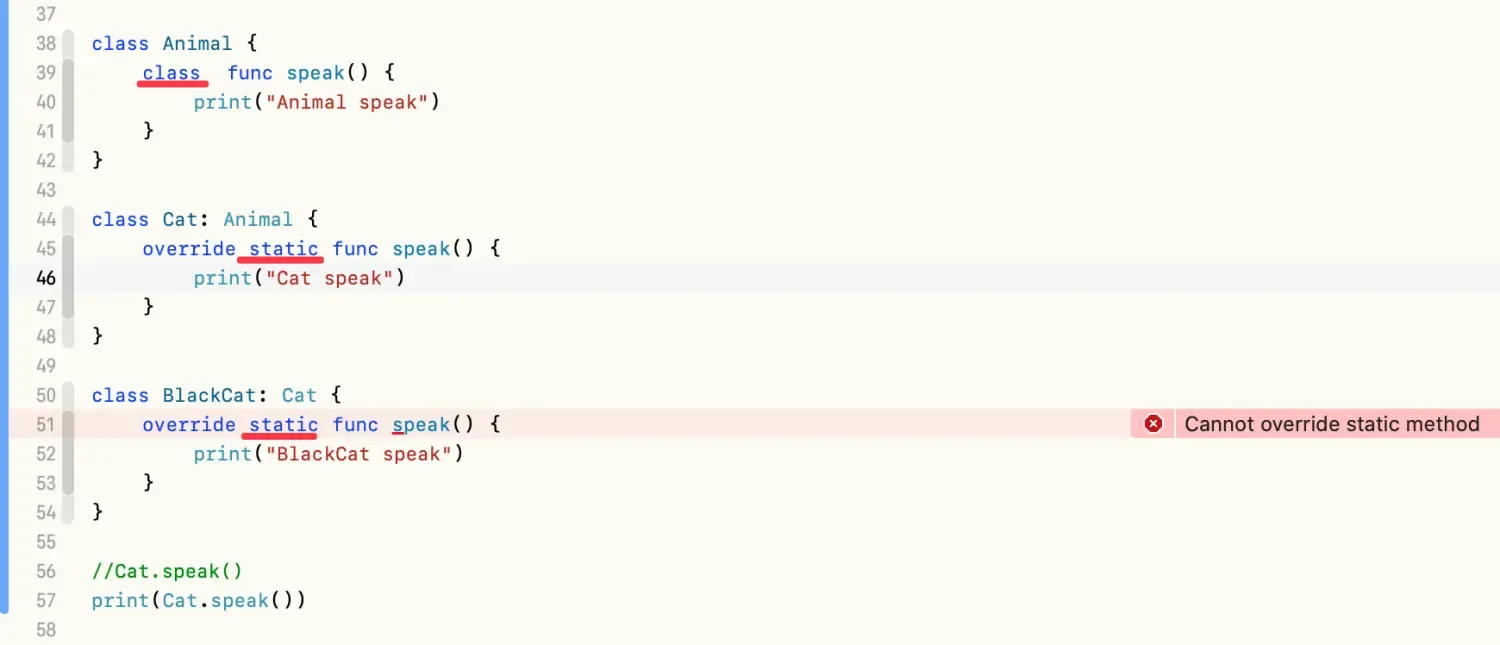 swift5基本语法-方法/重写