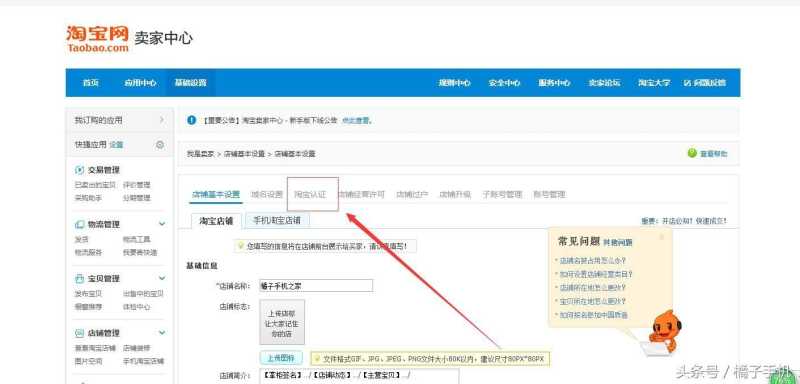手机淘宝认证在哪里打开（淘宝店铺认证信息填写）