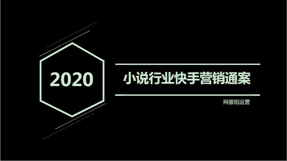 《快手小说行业全域营销白皮书2020年H1版》 | 快手广告平台推广