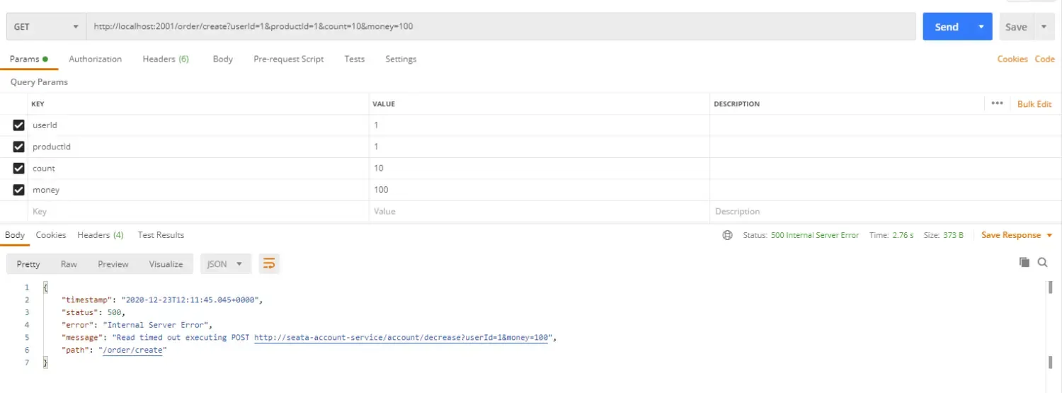 SpringCloud+Seata1.4+Nacos1.4+MySQL8实现分布式事务(客户端) SpringCloud+Seata1.4+Nacos1.4+MySQL8实现分布式事务(客户端)