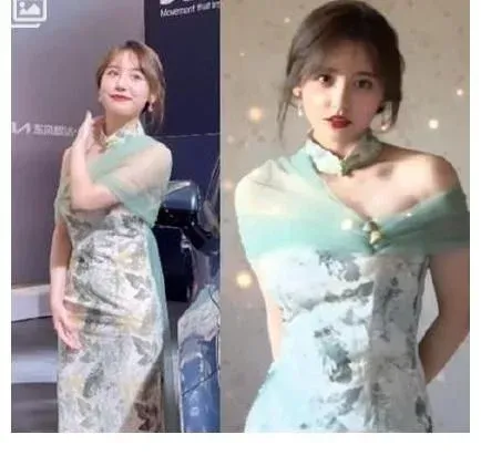 抖音网红「蓝衣战神」薄纱装现身车展「无P图流