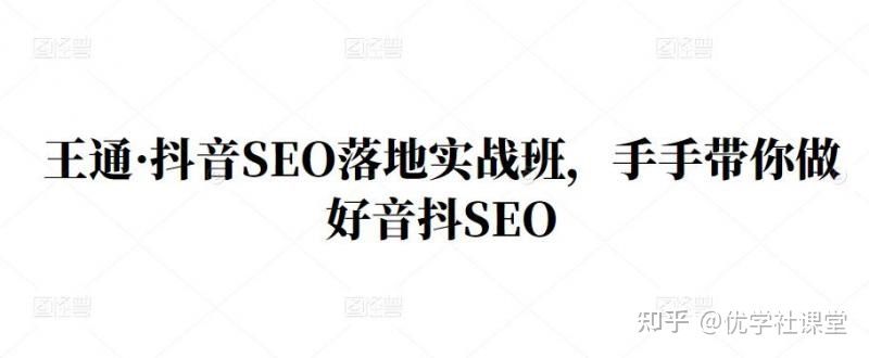 王通·抖音SEO落地实战班,手手带你做好音抖SEO 王通·抖音SEO落地实战班,手手带你做好音抖SEO