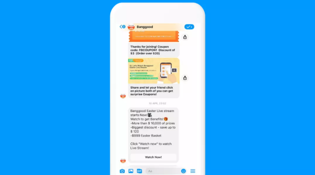 Banggood 通过 Messenger 和 Facebook Live 吸引客户并提升销量 Banggood 通过 Messenger 和 Facebook Live 吸引客户并提升销量
