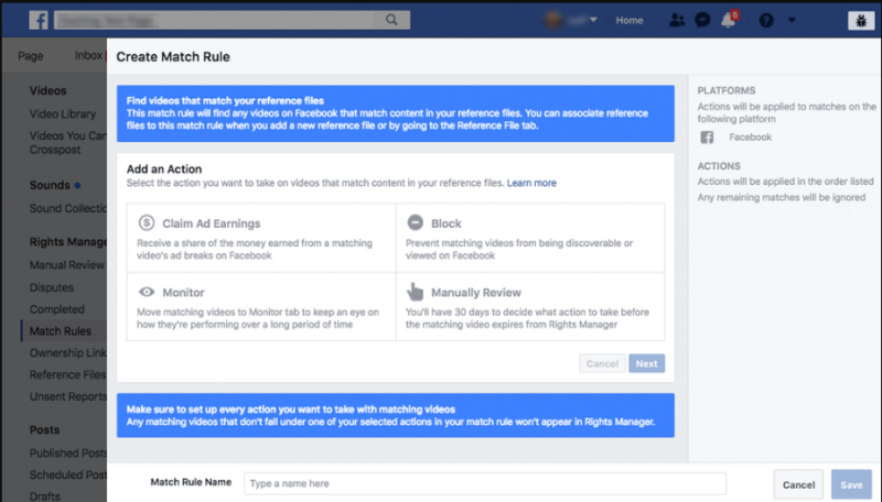 Facebook广告投放：版权作品管理工具匹配规则