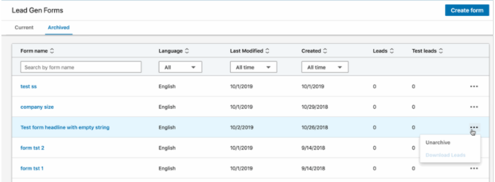 LinkedIn广告推广——管理保存销售线索表格营销管理工具 LinkedIn广告推广——管理保存销售线索表格营销管理工具