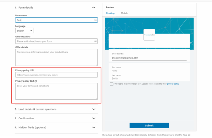 LinkedIn广告推广——创建销售线索表格 LinkedIn广告推广——创建销售线索表格
