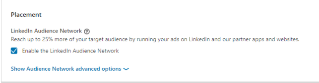 LinkedIn广告投放——启用或领英广告伙伴网站停用您的企业推广内容活动