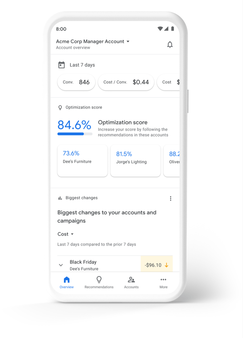 Google广告投放：移动应用现可使用经理帐号