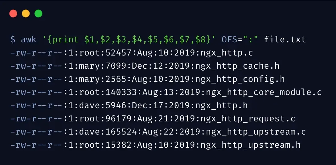 awk命令实战使用