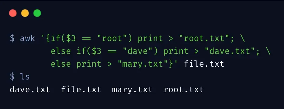 awk命令实战使用