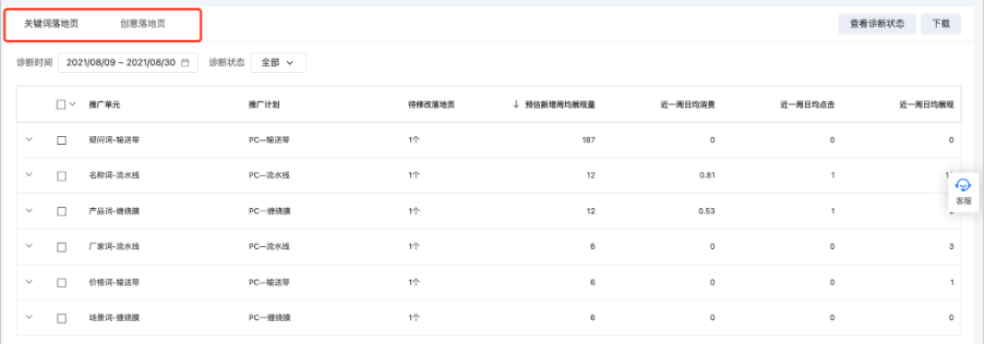 百度推广:优化中心-提升落地页质量建议升级,新增披露落地页“无法正常访问”问题类型 百度推广:优化中心-提升落地页质量建议升级,新增披露落地页“无法正常访问”问题类型