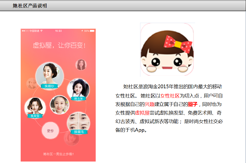 她社区推广产品说明